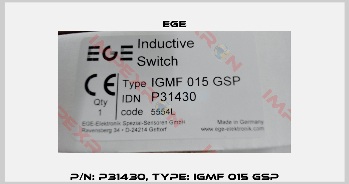 p/n: P31430, Type: IGMF 015 GSP-3