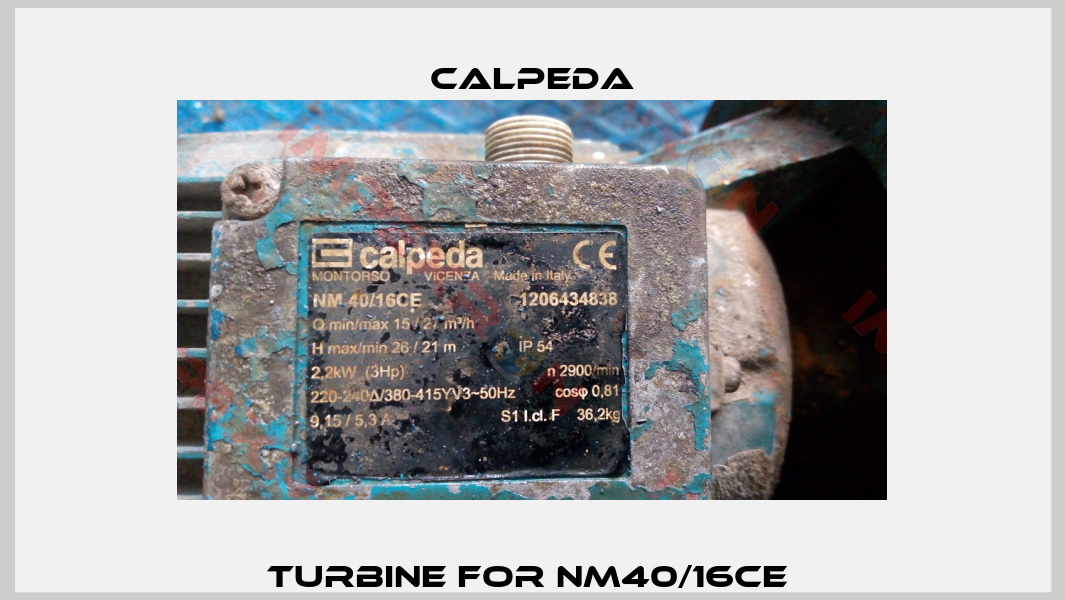 Turbine for NM40/16CE -3
