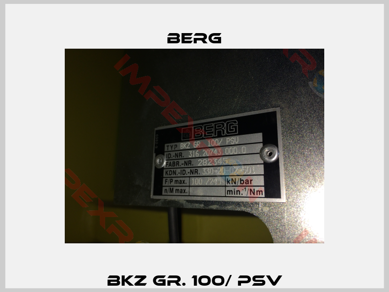 BKZ GR. 100/ PSV-0