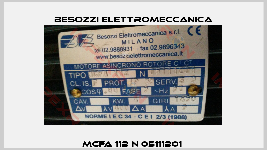 MCFA 112 N 05111201 -0