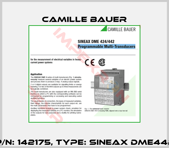 p/n: 142175, Type: SINEAX DME442-0