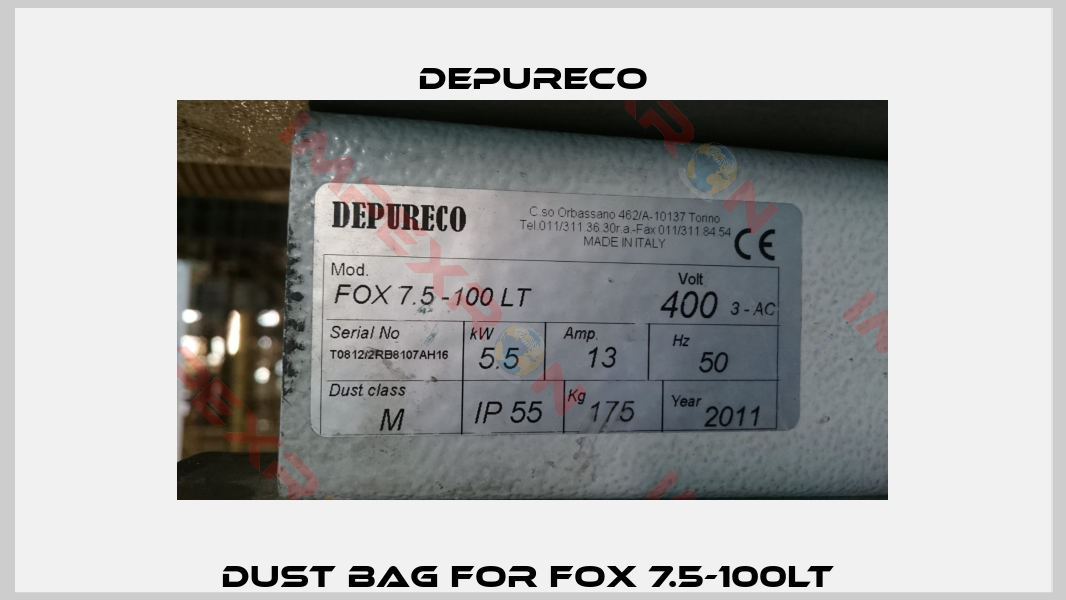 Dust bag for FOX 7.5-100LT -3