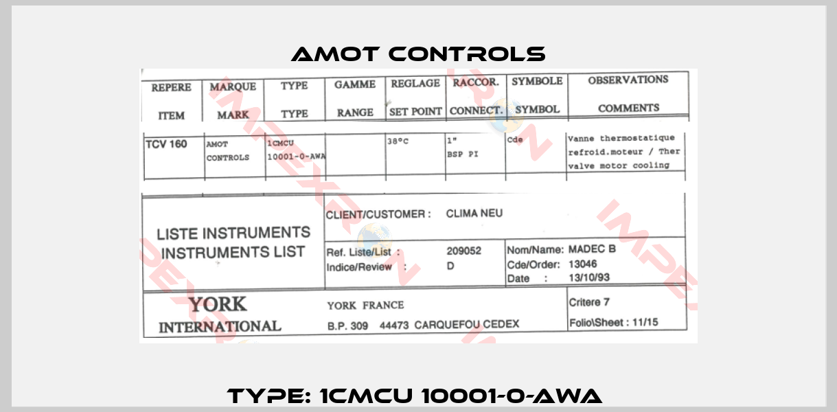 Type: 1CMCU 10001-0-AWA -1