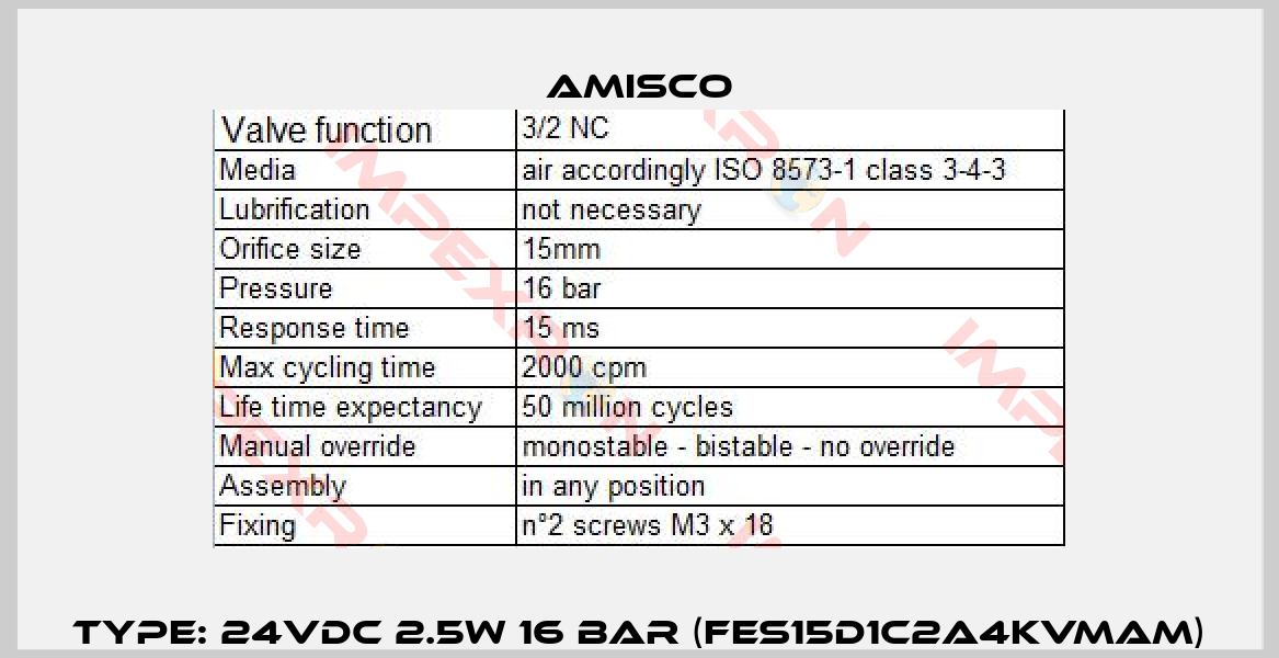 Type: 24VDC 2.5W 16 bar (FES15D1C2A4KVMAM)-2