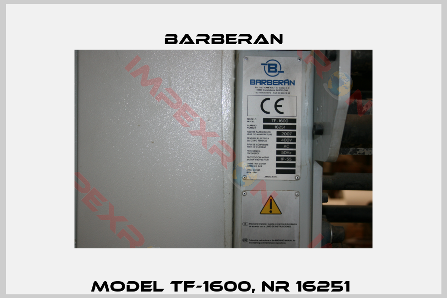 Model TF-1600, Nr 16251 -1