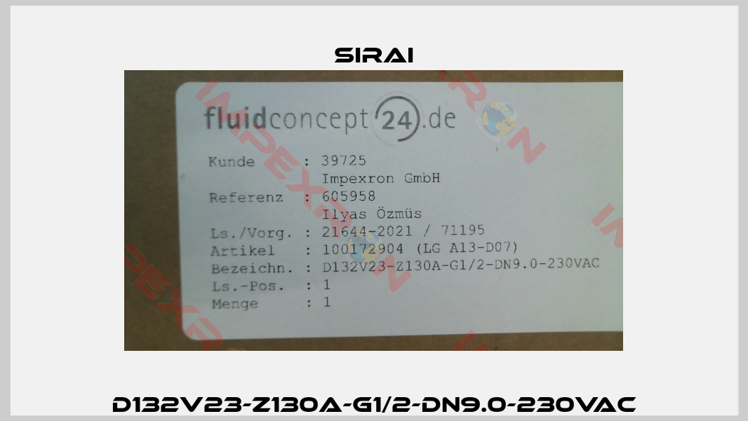 D132V23-Z130A-G1/2-DN9.0-230VAC-0