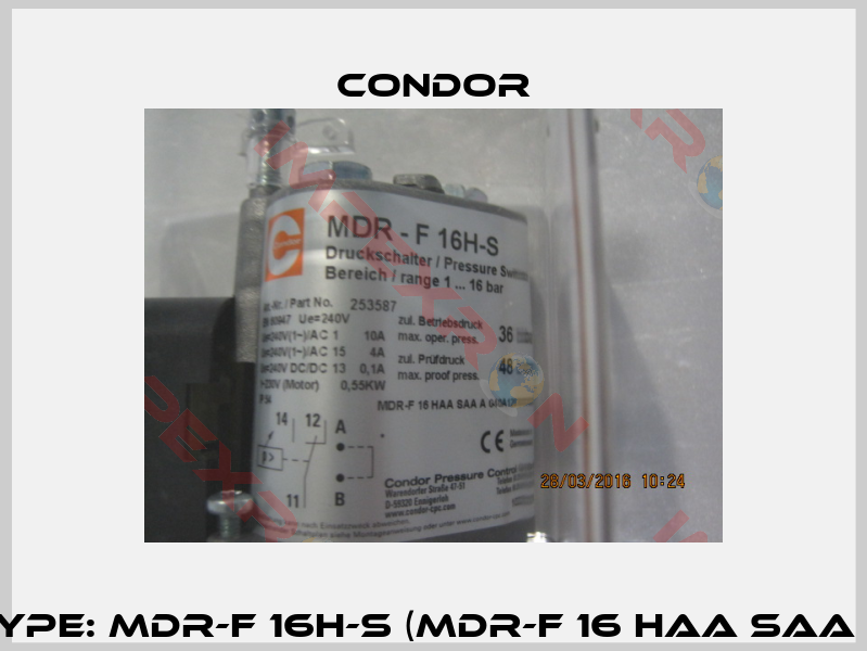 Art.No. 253587, Type: MDR-F 16H-S (MDR-F 16 HAA SAA A 040A120 XXXX) -1