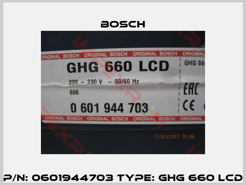 P/N: 0601944703 Type: GHG 660 LCD-1