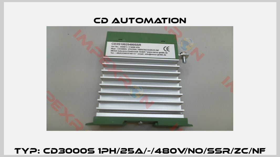 Typ: CD3000S 1PH/25A/-/480V/NO/SSR/ZC/NF-1