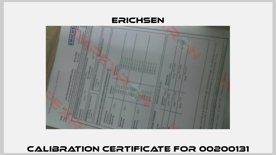 Calibration certificate for 00200131-1