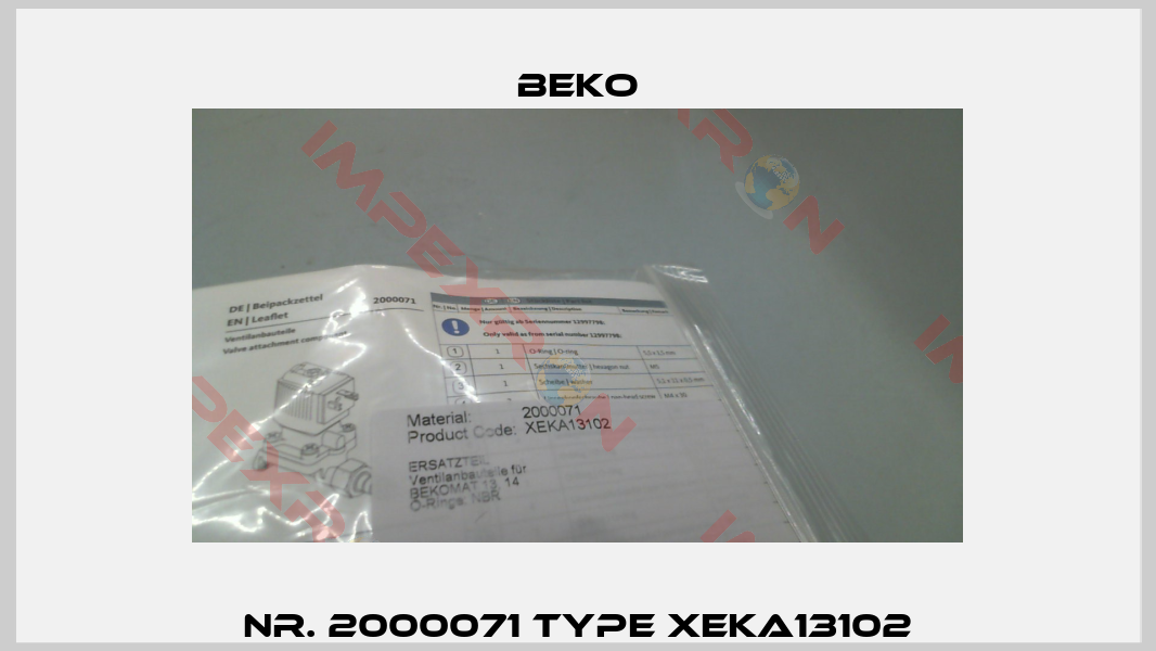 Nr. 2000071 Type XEKA13102-1