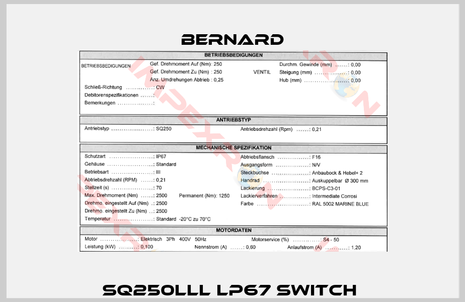 SQ250lll lP67 Switch -0