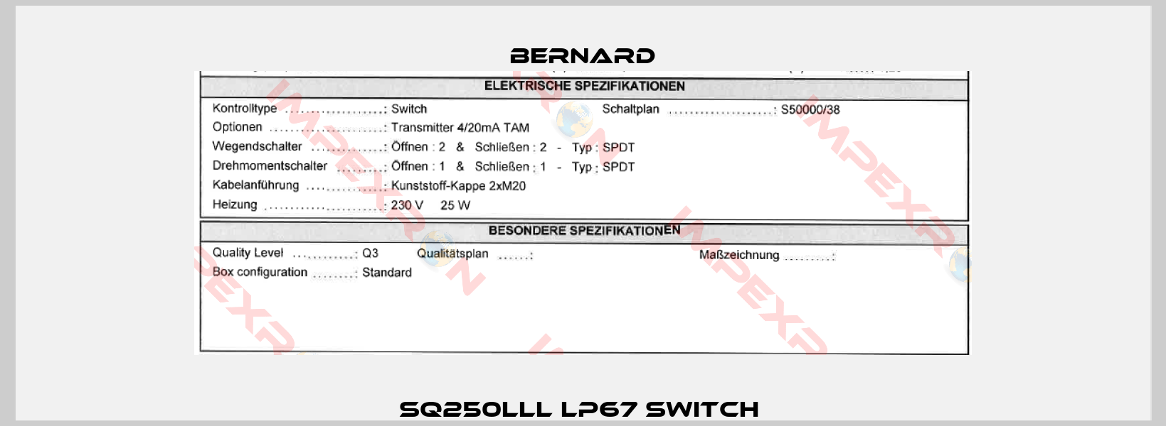 SQ250lll lP67 Switch -1