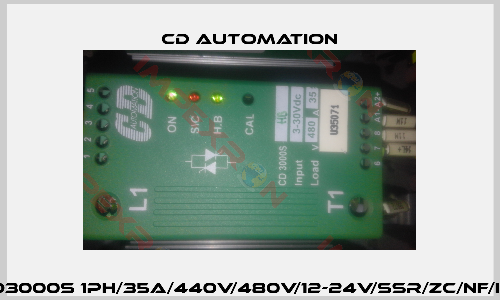 CD3000S 1PH/35A/440V/480V/12-24V/SSR/ZC/NF/HB-0