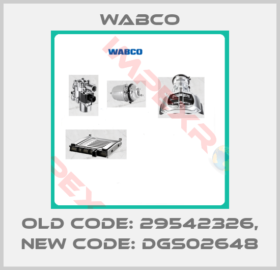Wabco-old code: 29542326, new code: DGS02648