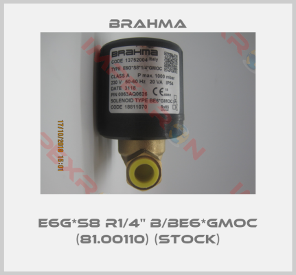 Brahma-E6G*S8 R1/4" B/BE6*GMOC (81.00110) (stock)