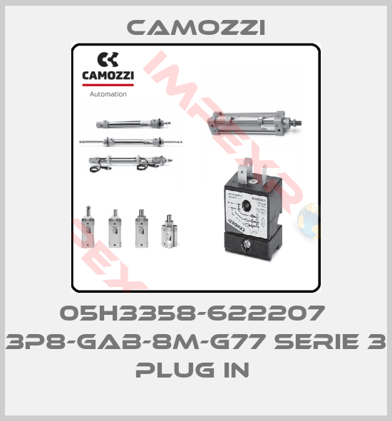 Camozzi-05H3358-622207  3P8-GAB-8M-G77 SERIE 3 PLUG IN 