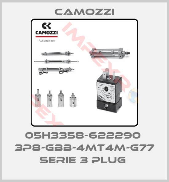 Camozzi-05H3358-622290  3P8-GBB-4MT4M-G77 SERIE 3 PLUG 
