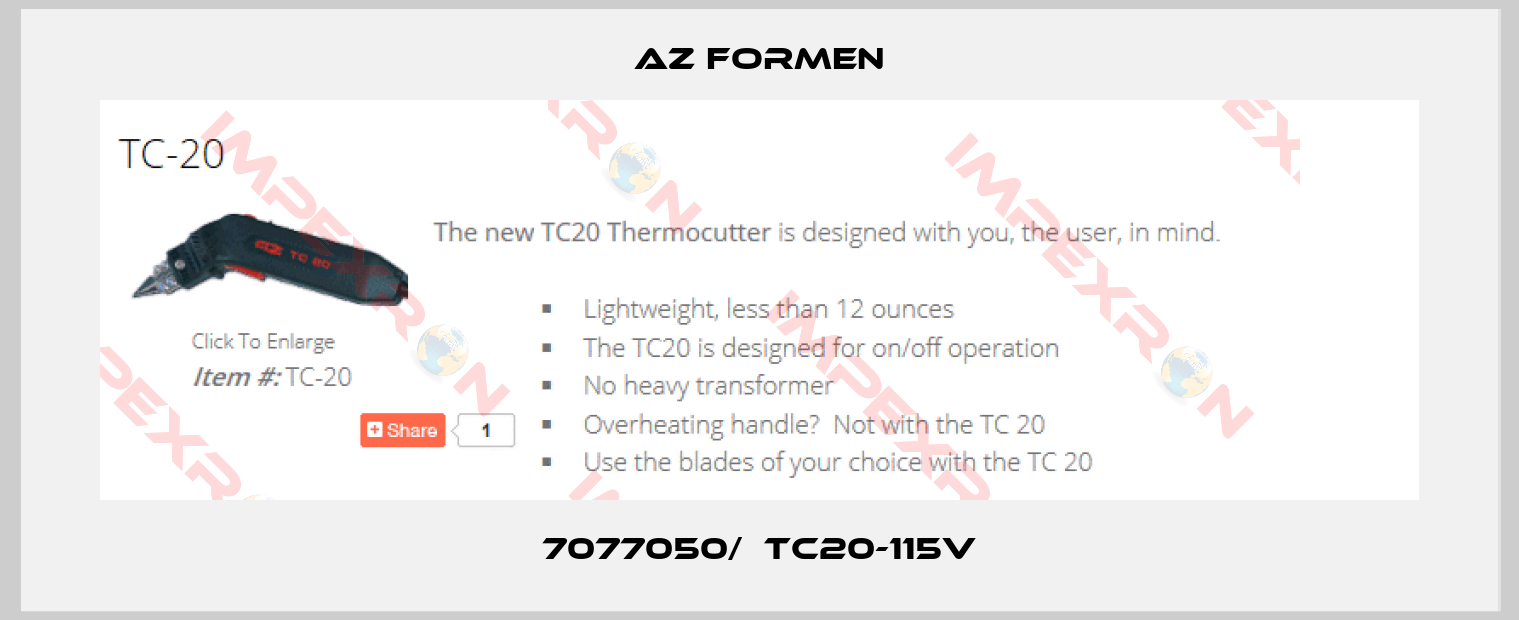 Az Formen-7077050/  TC20-115V