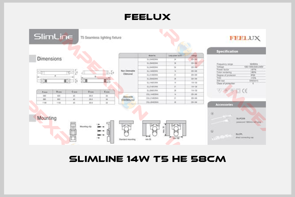 Feelux-SLIMLINE 14W T5 HE 58CM 