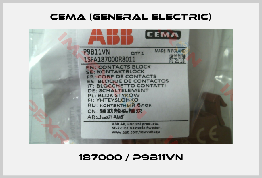 Cema (General Electric)-187000 / P9B11VN