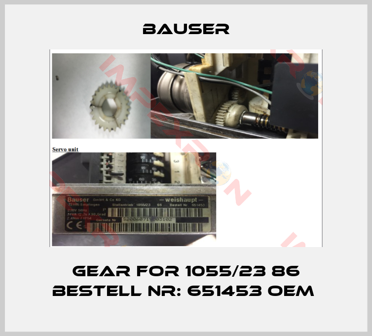 Bauser-Gear for 1055/23 86 Bestell Nr: 651453 OEM 