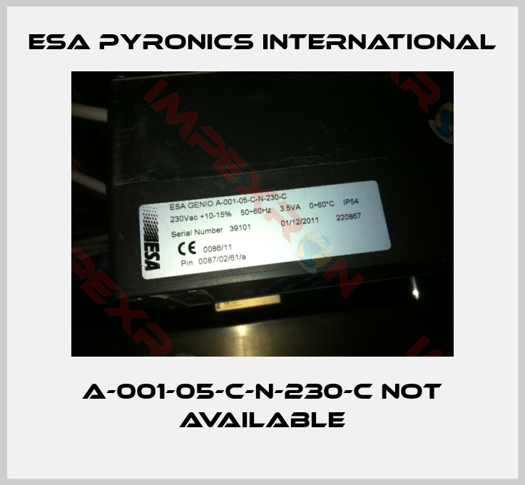 ESA Pyronics International-A-001-05-C-N-230-C not available