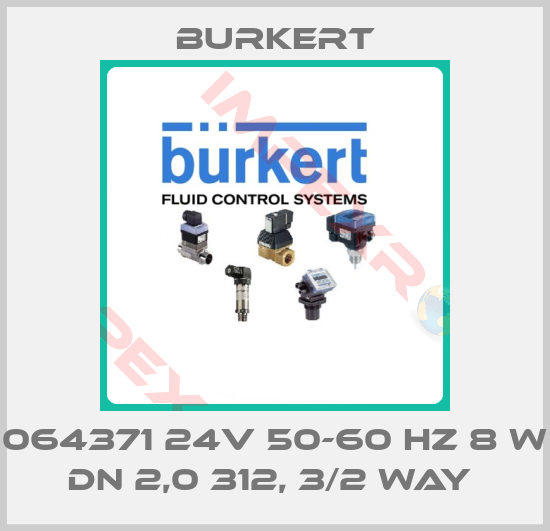Burkert-064371 24V 50-60 HZ 8 W DN 2,0 312, 3/2 WAY 