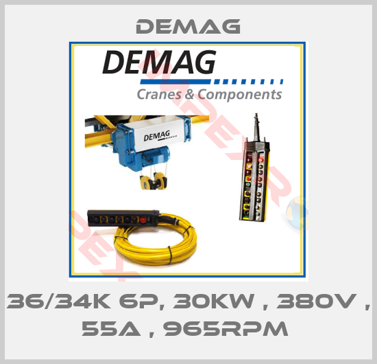 Demag-36/34K 6P, 30KW , 380V , 55A , 965RPM 