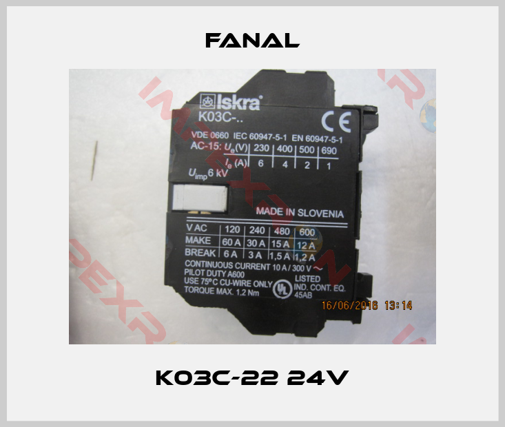 Fanal-K03C-22 24V