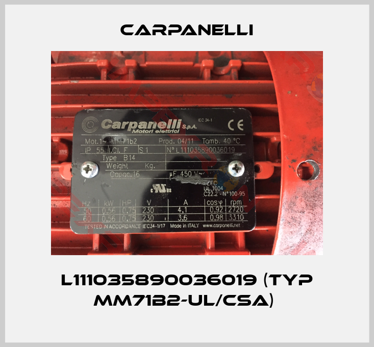 Carpanelli-L111035890036019 (Typ MM71b2-UL/CSA) 
