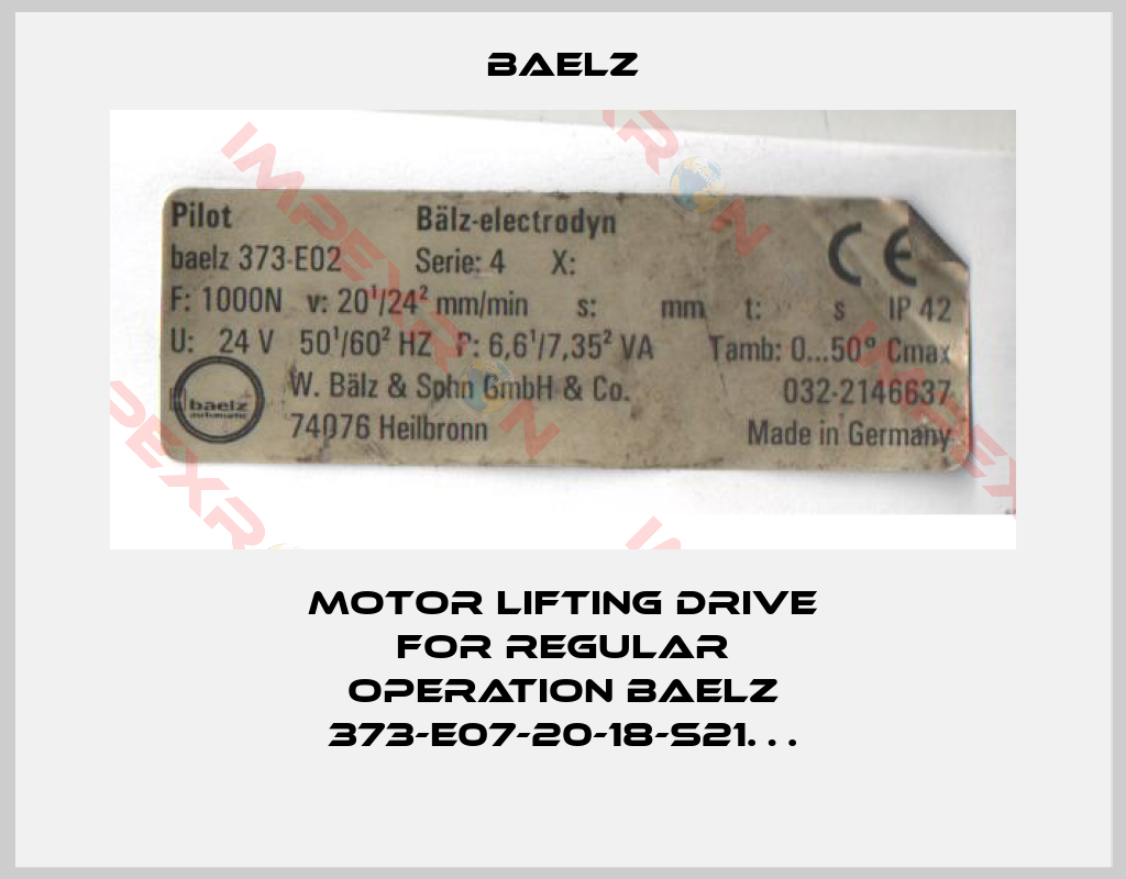 Baelz-Motor lifting drive for regular operation baelz 373-E07-20-18-S21…