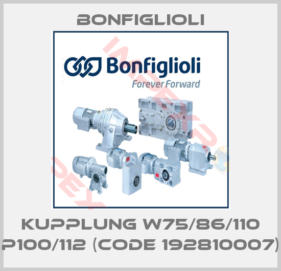 Bonfiglioli-Kupplung W75/86/110 P100/112 (Code 192810007)