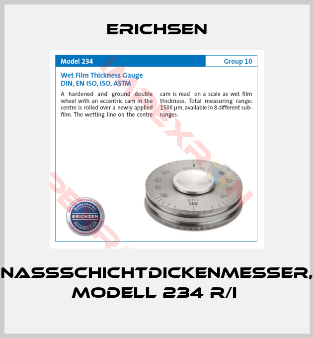 Erichsen-Nassschichtdickenmesser, Modell 234 R/I 