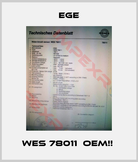 Ege-WES 78011  OEM!! 