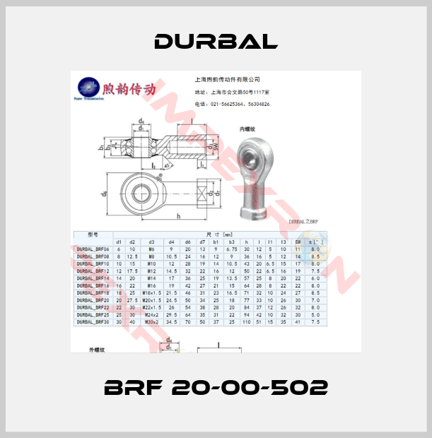 Durbal-BRF 20-00-502
