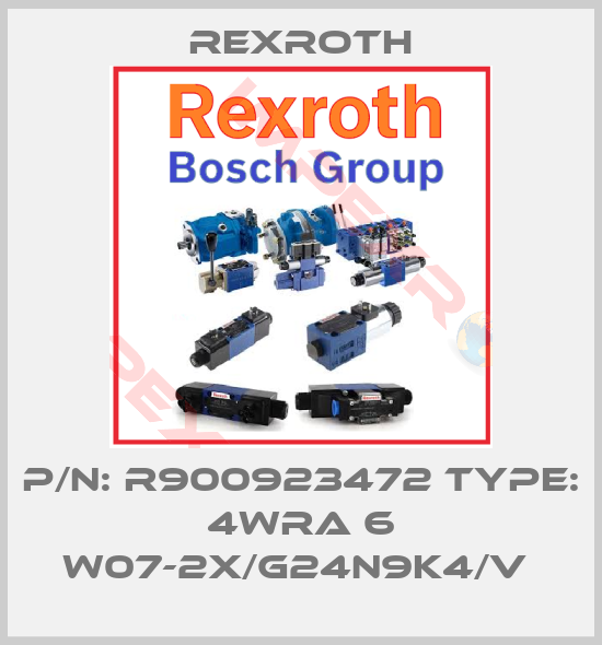 Rexroth-P/N: R900923472 Type: 4WRA 6 W07-2X/G24N9K4/V 