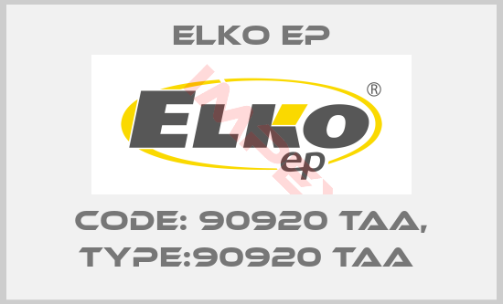 Elko EP-Code: 90920 TAA, Type:90920 TAA 