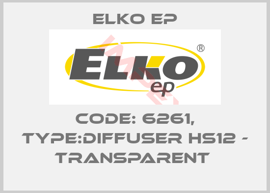 Elko EP-Code: 6261, Type:Diffuser HS12 - transparent 