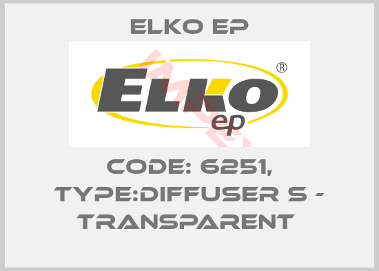 Elko EP-Code: 6251, Type:Diffuser S - transparent 