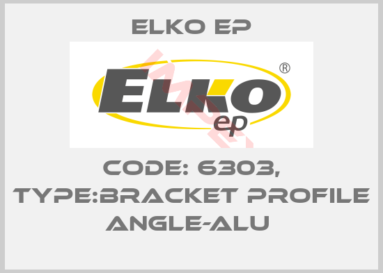 Elko EP-Code: 6303, Type:bracket profile ANGLE-ALU 