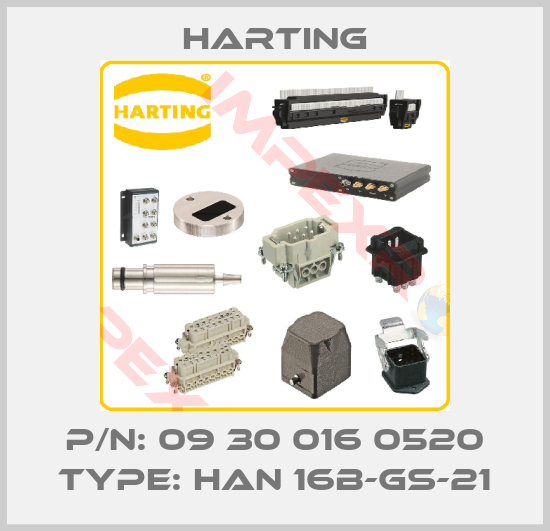 Harting-P/N: 09 30 016 0520 Type: Han 16B-GS-21