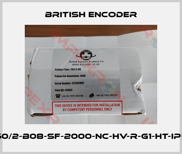 British Encoder-260/2-B08-SF-2000-NC-HV-R-G1-HT-IP50