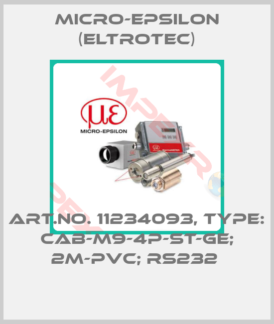 Micro-Epsilon (Eltrotec)-Art.No. 11234093, Type: CAB-M9-4P-St-ge; 2m-PVC; RS232 