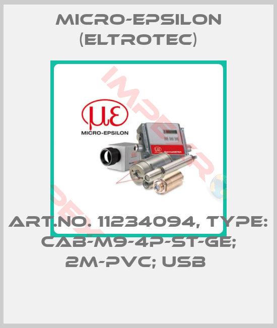 Micro-Epsilon (Eltrotec)-Art.No. 11234094, Type: CAB-M9-4P-St-ge; 2m-PVC; USB 