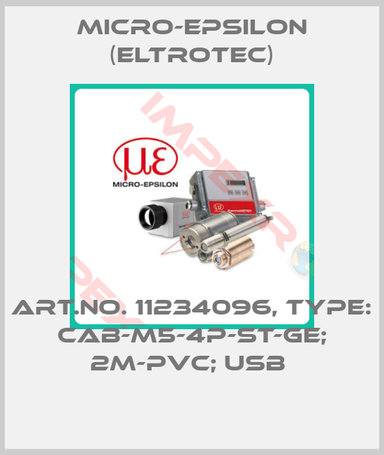Micro-Epsilon (Eltrotec)-Art.No. 11234096, Type: CAB-M5-4P-St-ge; 2m-PVC; USB 