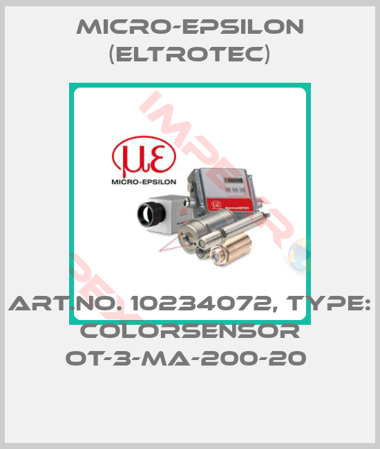 Micro-Epsilon (Eltrotec)-Art.No. 10234072, Type: colorSENSOR OT-3-MA-200-20 