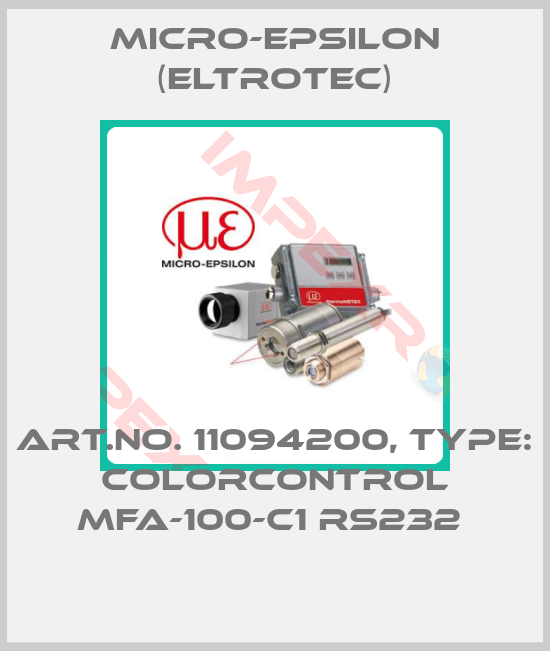Micro-Epsilon (Eltrotec)-Art.No. 11094200, Type: colorCONTROL MFA-100-C1 RS232 
