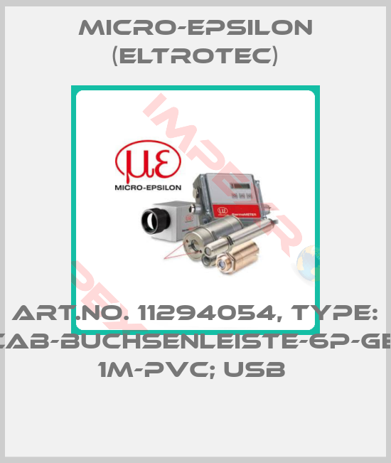 Micro-Epsilon (Eltrotec)-Art.No. 11294054, Type: CAB-Buchsenleiste-6P-ge; 1m-PVC; USB 