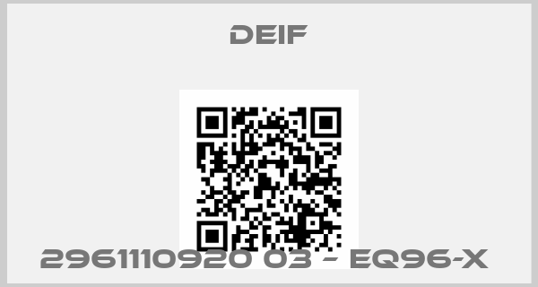 Deif-2961110920 03 – EQ96-X 